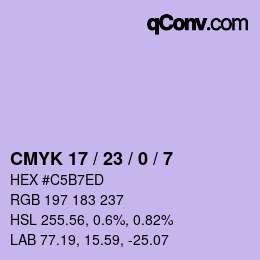 Color code: CMYK 17 / 23 / 0 / 7 | qconv.com