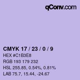 Código de color: CMYK 17 / 23 / 0 / 9 | qconv.com
