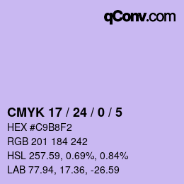 Color code: CMYK 17 / 24 / 0 / 5 | qconv.com