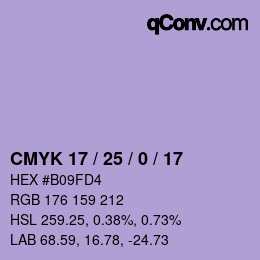 Código de color: CMYK 17 / 25 / 0 / 17 | qconv.com