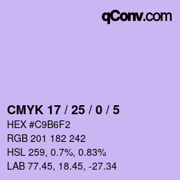 Farbcode: CMYK 17 / 25 / 0 / 5 | qconv.com