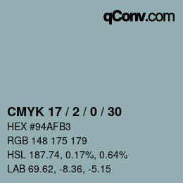 カラーコード: CMYK 17 / 2 / 0 / 30 | qconv.com