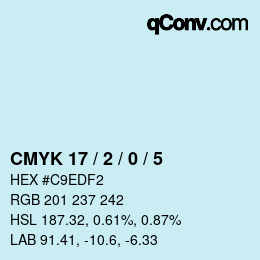 Color code: CMYK 17 / 2 / 0 / 5 | qconv.com