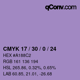 Color code: CMYK 17 / 30 / 0 / 24 | qconv.com