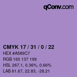 颜色代码: CMYK 17 / 31 / 0 / 22 | qconv.com