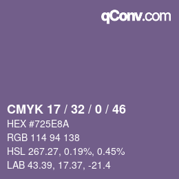 Código de color: CMYK 17 / 32 / 0 / 46 | qconv.com