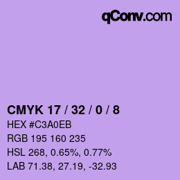 カラーコード: CMYK 17 / 32 / 0 / 8 | qconv.com