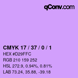 カラーコード: CMYK 17 / 37 / 0 / 1 | qconv.com