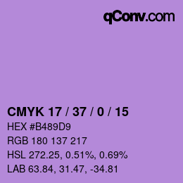 Color code: CMYK 17 / 37 / 0 / 15 | qconv.com