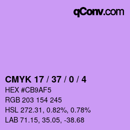 Color code: CMYK 17 / 37 / 0 / 4 | qconv.com