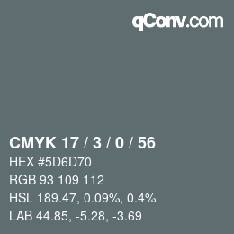 カラーコード: CMYK 17 / 3 / 0 / 56 | qconv.com