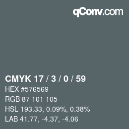 Color code: CMYK 17 / 3 / 0 / 59 | qconv.com