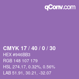 Color code: CMYK 17 / 40 / 0 / 30 | qconv.com