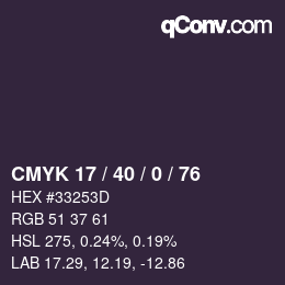 カラーコード: CMYK 17 / 40 / 0 / 76 | qconv.com