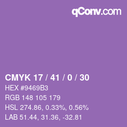 Farbcode: CMYK 17 / 41 / 0 / 30 | qconv.com