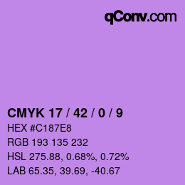カラーコード: CMYK 17 / 42 / 0 / 9 | qconv.com