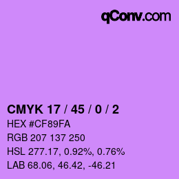 Farbcode: CMYK 17 / 45 / 0 / 2 | qconv.com