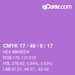 カラーコード: CMYK 17 / 48 / 0 / 17 | qconv.com