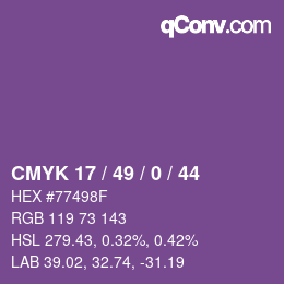 カラーコード: CMYK 17 / 49 / 0 / 44 | qconv.com