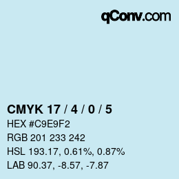Color code: CMYK 17 / 4 / 0 / 5 | qconv.com