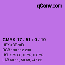 Color code: CMYK 17 / 51 / 0 / 10 | qconv.com