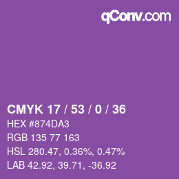 颜色代码: CMYK 17 / 53 / 0 / 36 | qconv.com