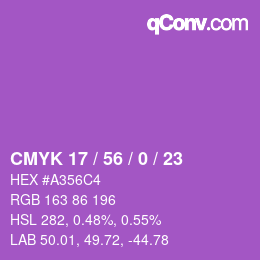 Color code: CMYK 17 / 56 / 0 / 23 | qconv.com