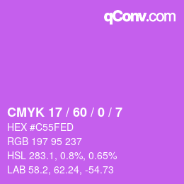 Código de color: CMYK 17 / 60 / 0 / 7 | qconv.com