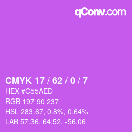 Código de color: CMYK 17 / 62 / 0 / 7 | qconv.com