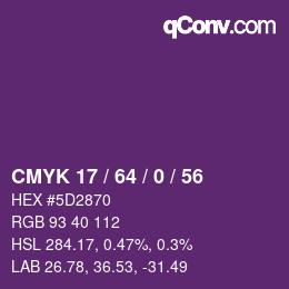 Color code: CMYK 17 / 64 / 0 / 56 | qconv.com