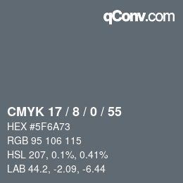 Color code: CMYK 17 / 8 / 0 / 55 | qconv.com