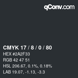 Color code: CMYK 17 / 8 / 0 / 80 | qconv.com