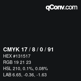 Color code: CMYK 17 / 8 / 0 / 91 | qconv.com