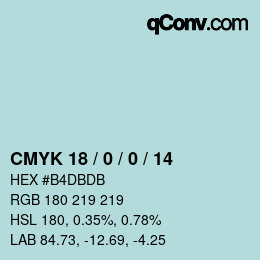 Color code: CMYK 18 / 0 / 0 / 14 | qconv.com