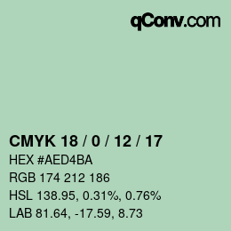 Color code: CMYK 18 / 0 / 12 / 17 | qconv.com