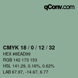 Color code: CMYK 18 / 0 / 12 / 32 | qconv.com