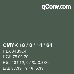 颜色代码: CMYK 18 / 0 / 14 / 64 | qconv.com