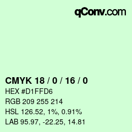 Color code: CMYK 18 / 0 / 16 / 0 | qconv.com