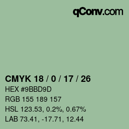 Código de color: CMYK 18 / 0 / 17 / 26 | qconv.com