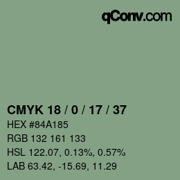 Código de color: CMYK 18 / 0 / 17 / 37 | qconv.com