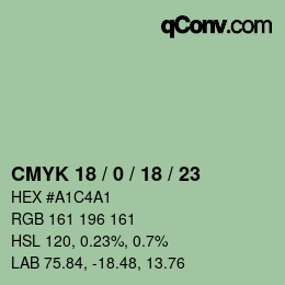 Color code: CMYK 18 / 0 / 18 / 23 | qconv.com