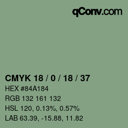 颜色代码: CMYK 18 / 0 / 18 / 37 | qconv.com