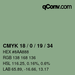 Farbcode: CMYK 18 / 0 / 19 / 34 | qconv.com