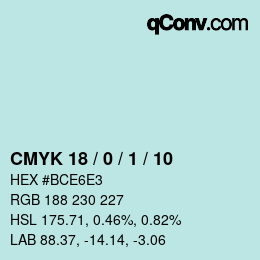 カラーコード: CMYK 18 / 0 / 1 / 10 | qconv.com