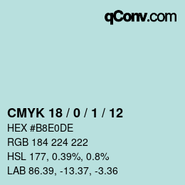 カラーコード: CMYK 18 / 0 / 1 / 12 | qconv.com