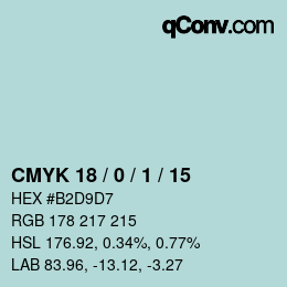Color code: CMYK 18 / 0 / 1 / 15 | qconv.com
