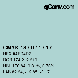 カラーコード: CMYK 18 / 0 / 1 / 17 | qconv.com