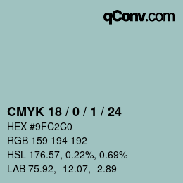 カラーコード: CMYK 18 / 0 / 1 / 24 | qconv.com