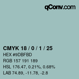 Color code: CMYK 18 / 0 / 1 / 25 | qconv.com