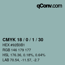 Color code: CMYK 18 / 0 / 1 / 30 | qconv.com